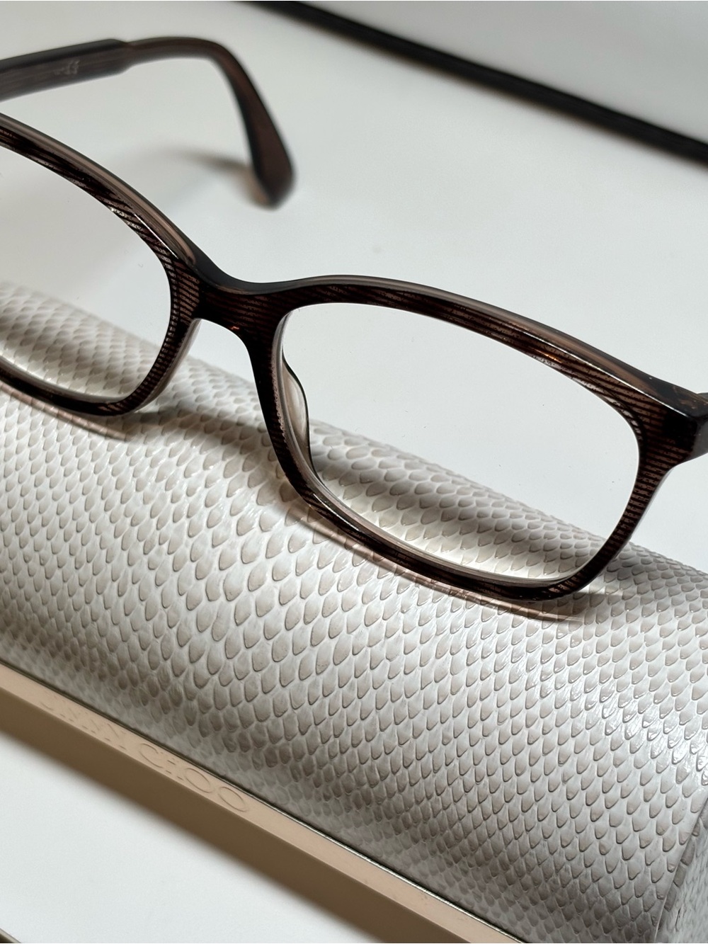 Jimmy Choo Brown Ladies Rectangular Eyeglass Frames with prescription